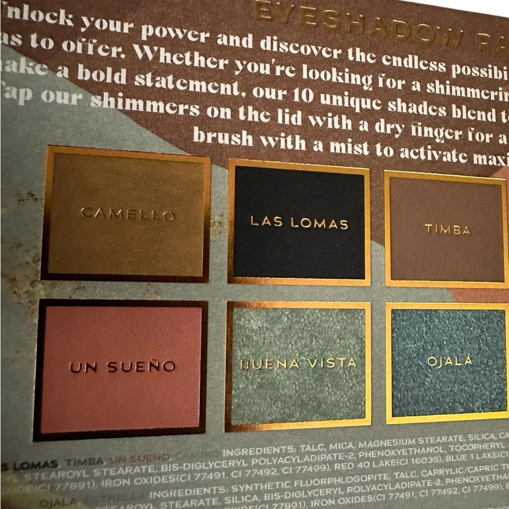 NEW In Box Alamar Cosmetics Destino Eyeshadow Palette 10 Color